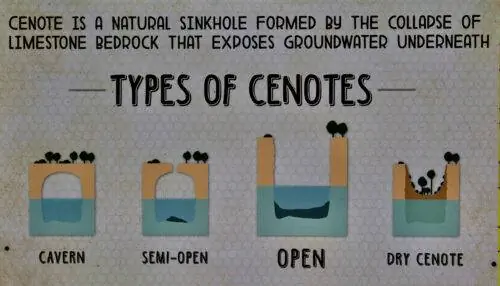 Четыре типа сенотов.