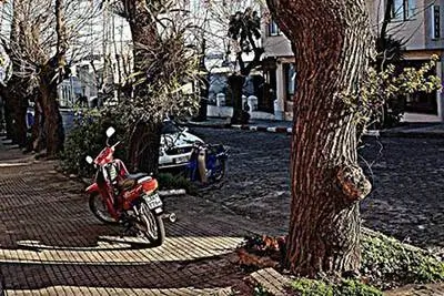 Сцена Баррио в Колония-дель-Сакраменто, Уругвай. фотографии Кейтлин Макаллистер