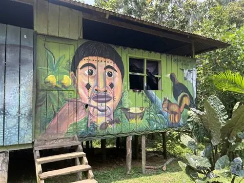 Многие дома в Мокагуа, что переводится как «Люди воды», украшены ярко раскрашенными фресками.