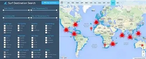 Инструмент поиска карты на сайте surfguide.com.