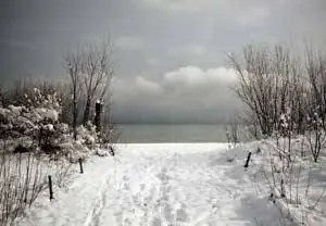 Снежная пустыня - пляж Сопот в зимнее время