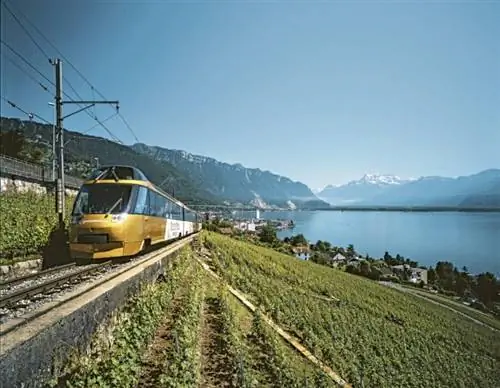 Наслаждайтесь панорамными видами во время путешествия на поезде. Фото из Swiss Travel System.