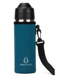 Бутылка для воды Ecococoon Iconspeak из нержавеющей стали с обручем и ручкой.