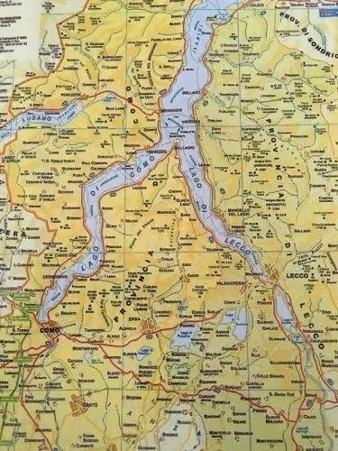 карта озера Комо