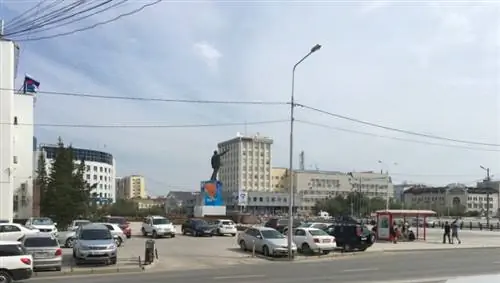 Площадь Ленина в Юкутии, Россия.