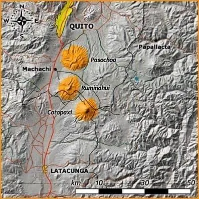 Карта Эквадора с указанием местоположения Котопакси.