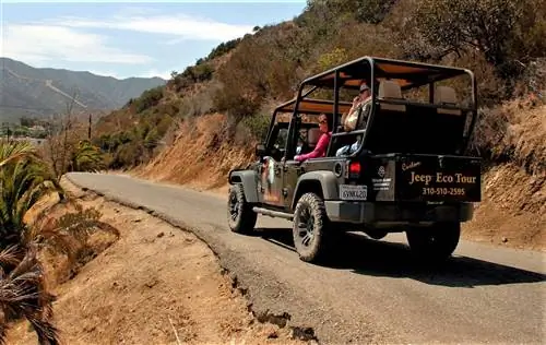 Поездка на джипах по извилистым дорогам острова Каталина.