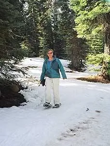 Автор на снегоступах в Northstar