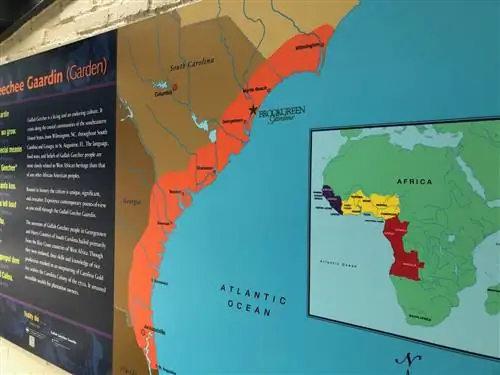 Красная область показывает, где культура гулла-гичи процветала и существует до сих пор.