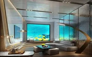 Подводный люкс на нижних этажах отеля InterContinental Shanghai Wonderland.