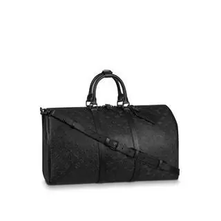 Культовая сумка через плечо Louis Vuitton Keepall 50 из кожи MonogramShadow с…