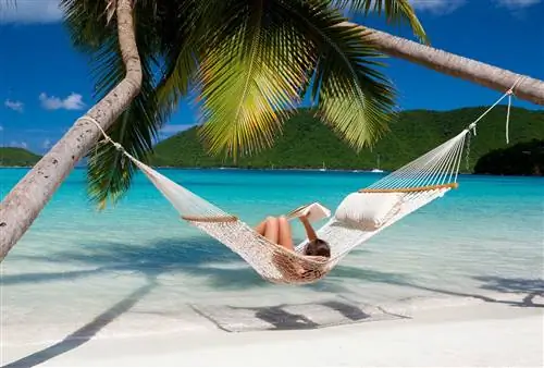 женщина читает в гамаке