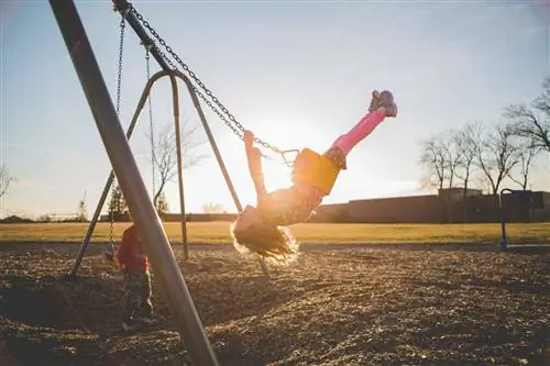 дети на качелях