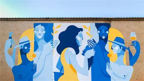 Городское искусство сочетается с сельской средой в Сарагосе, городе Альфамен