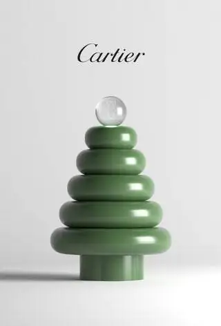 Дерево солидарности Cartier, увенчанное его логотипом.