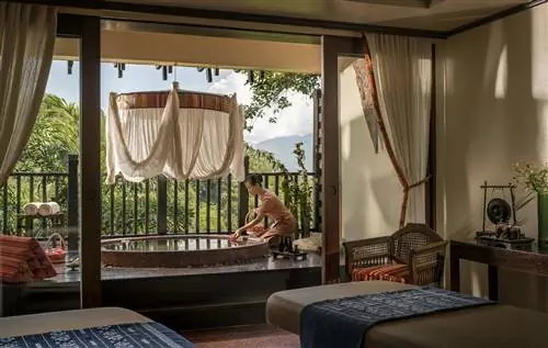 Процедурный кабинет Anantara Spa в Anantara Golden Triangle Elephant Camp and Resort.