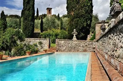 Изображение бассейна и садов