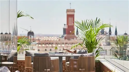 Вид на Мадрид-де-лос-Австрия из номера 701 отеля Thompson Madrid.