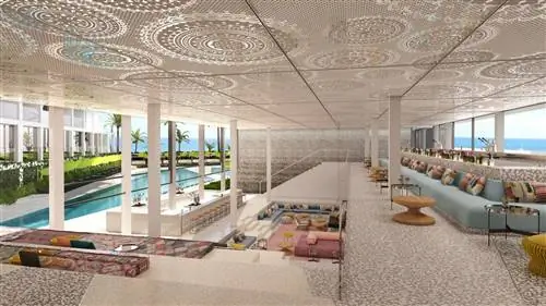 В W Ibiza вы не будете знать, смотреть ли вам закат или его смелый дизайн интерьера.