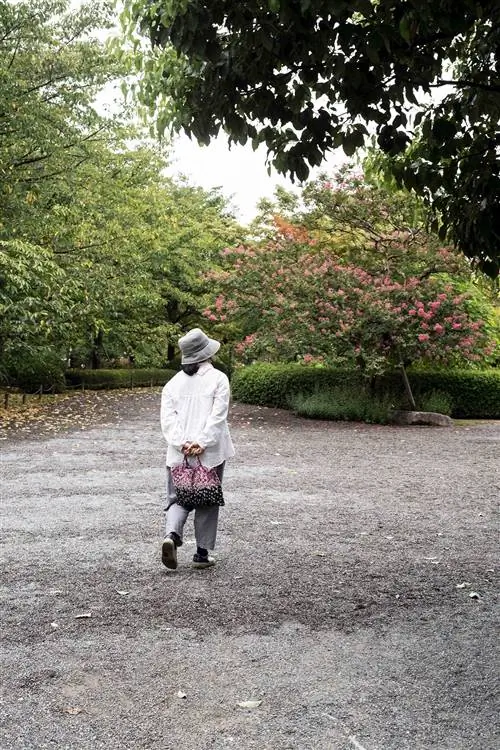 Японка гуляет возле храма То Джи