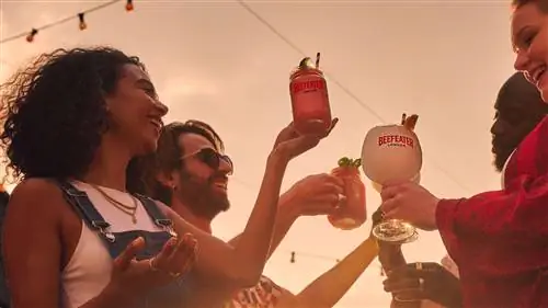 Друзья наслаждаются Beefeater London Summer