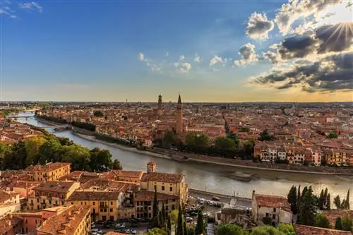 Закат в Вероне Италия