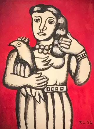 «La femme au perroquet» Фернана Леже. В БОН ГАЛЕРЕЯ