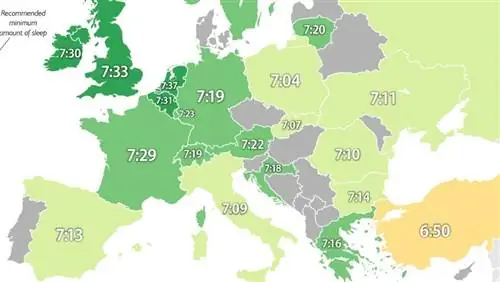 Карта сна в мире, сколько мы спим в среднем?