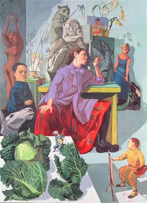 Паула Рего. Художник в своей студии, 1993. Музеи и галереи Лидса, Великобритания. Изображения по запросу Бриджмен