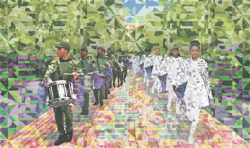 Маршируя Брайони Робертс Мэйбл О. Уилсон и The Marching Cobras of New York. Маршируя Брайони Робертс Мэйбл О. Уилсон и The Marching Cobras of New York.