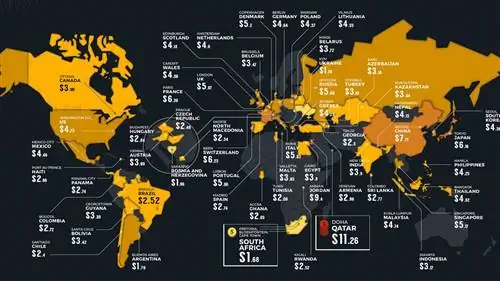 На этой карте показаны цены на пиво в разных странах мира (и сколько выпито в каждой из них)