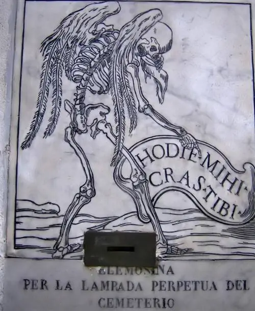 Сегодня для меня завтра для вас говорит вход в S. Maria dell'Orazione e Morte Сегодня для меня завтра для вас говорит вход в S. Maria dell'Orazione e Morte