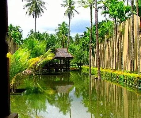 Отражающий бассейн в вестибюле отеля Four Seasons Langkawi