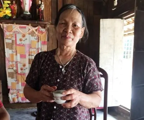 Местная женщина предлагает зеленый чай в Нинь Бинь