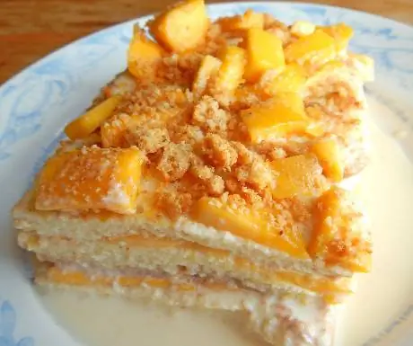 Плавающий десерт из манго