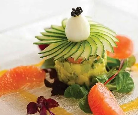 Крабовый лобстер, креветка и авокадо тянь