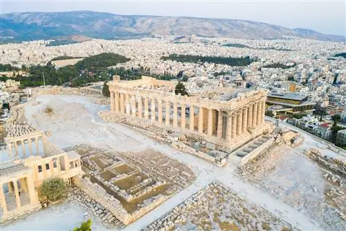 Вид с воздуха на Акрополь