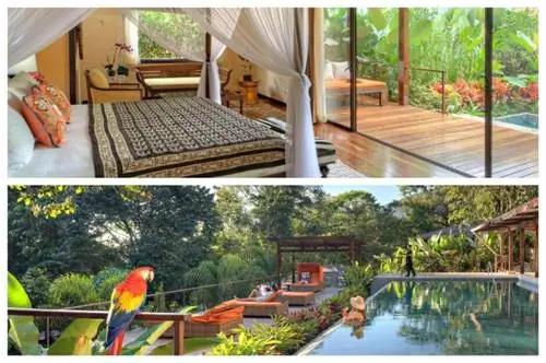 коллаж курорта наяра спрингс в коста-рике