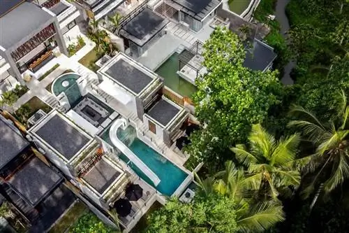вид с воздуха на джунгли Views Villa Bali