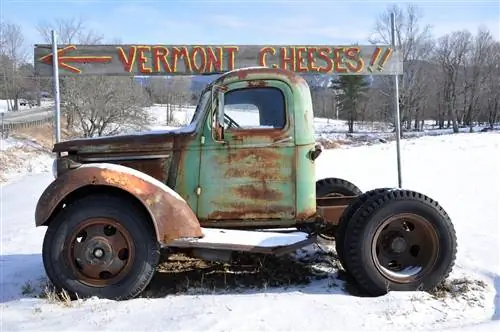 Знак сыров Вермонта и грузовик