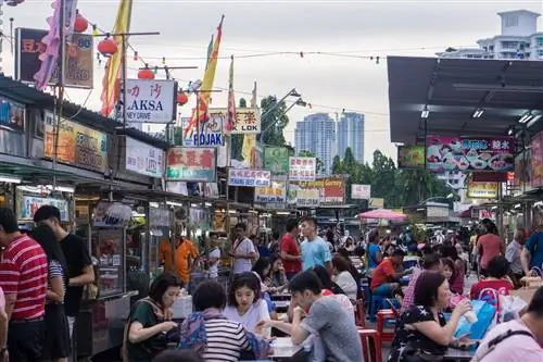 Уличная еда Gurney Drive Hawker Center в Пенанге, Малайзия Уличная еда Gurney Drive Hawker Center в Пенанге, Малайзия