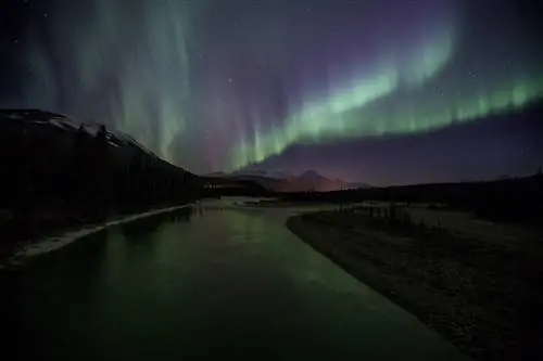 Северное сияние Джаспер Канада зима