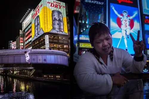 Пьяный мужчина прыгнул в канал Дотомбори при температуре 35°F/2°C - Осака