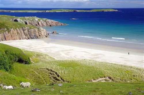 Одинокий пляж недалеко от Дернесса, Шотландия