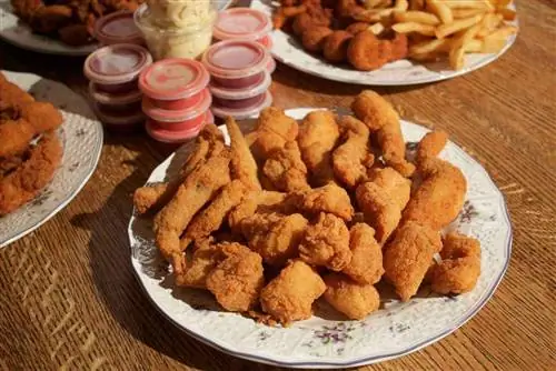 Еда из ресторана Goose Island Shrimp House, Чикаго