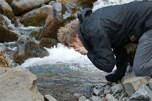 Питьевая вода из чистого горного ручья