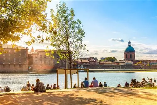 Берега реки Гаронны в Тулузе в Окситании, Франция