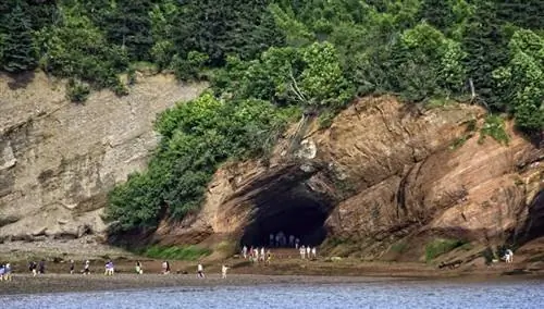Туризм в морских пещерах Сент-Мартинс, Нью-Брансуик, Канада