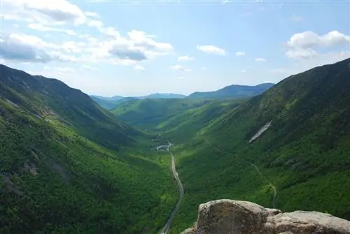 Зеленая долина в государственном парке Кроуфорд Нотч в Новой Англии.