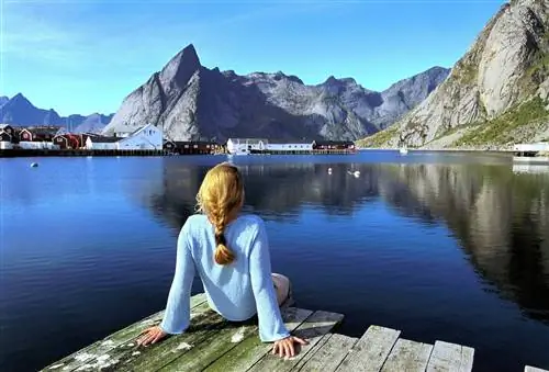 Сцена озера Норвегии